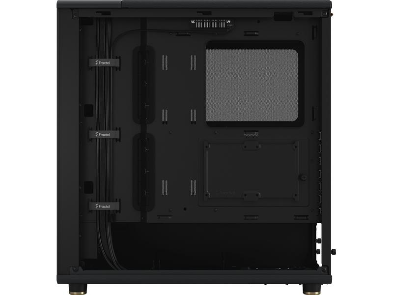 Fractal Design PC-Gehäuse North Schwarz Elegantes Gehäuse mit offener Front aus echtem Walnussholz