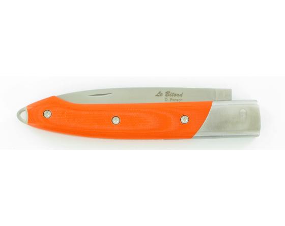 Le Bitord G10 orange - 1 mitre Couteau de poche par David Ponson