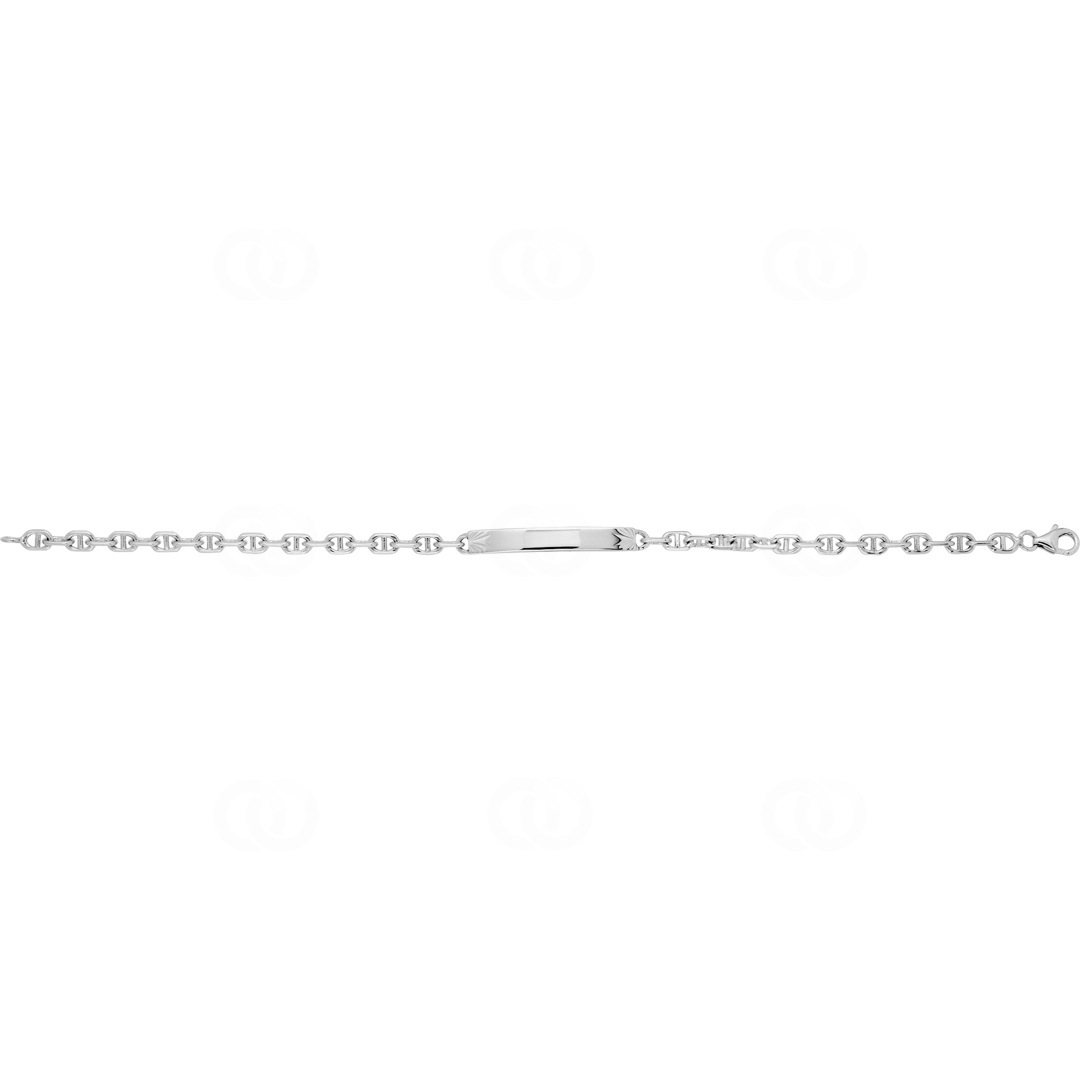 Gravurarmband Stäbchenpanzer 925 Silber rhodiniert 3.6mm