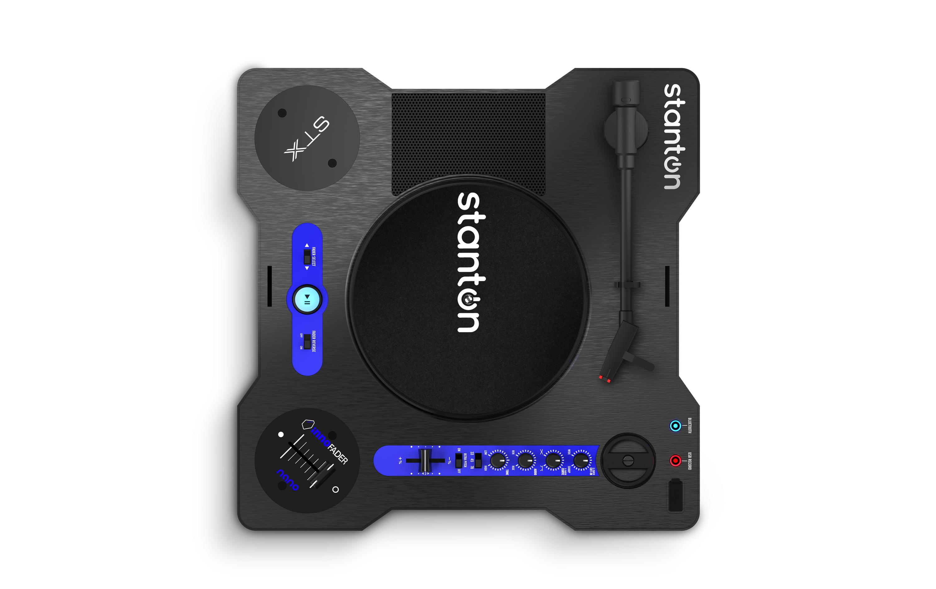 Plattenspieler STX Schwarz<br>Tragbarer Plattenspieler mit sofortigem Zugriff auf die gesamten Turntablist-Fähigkeiten
