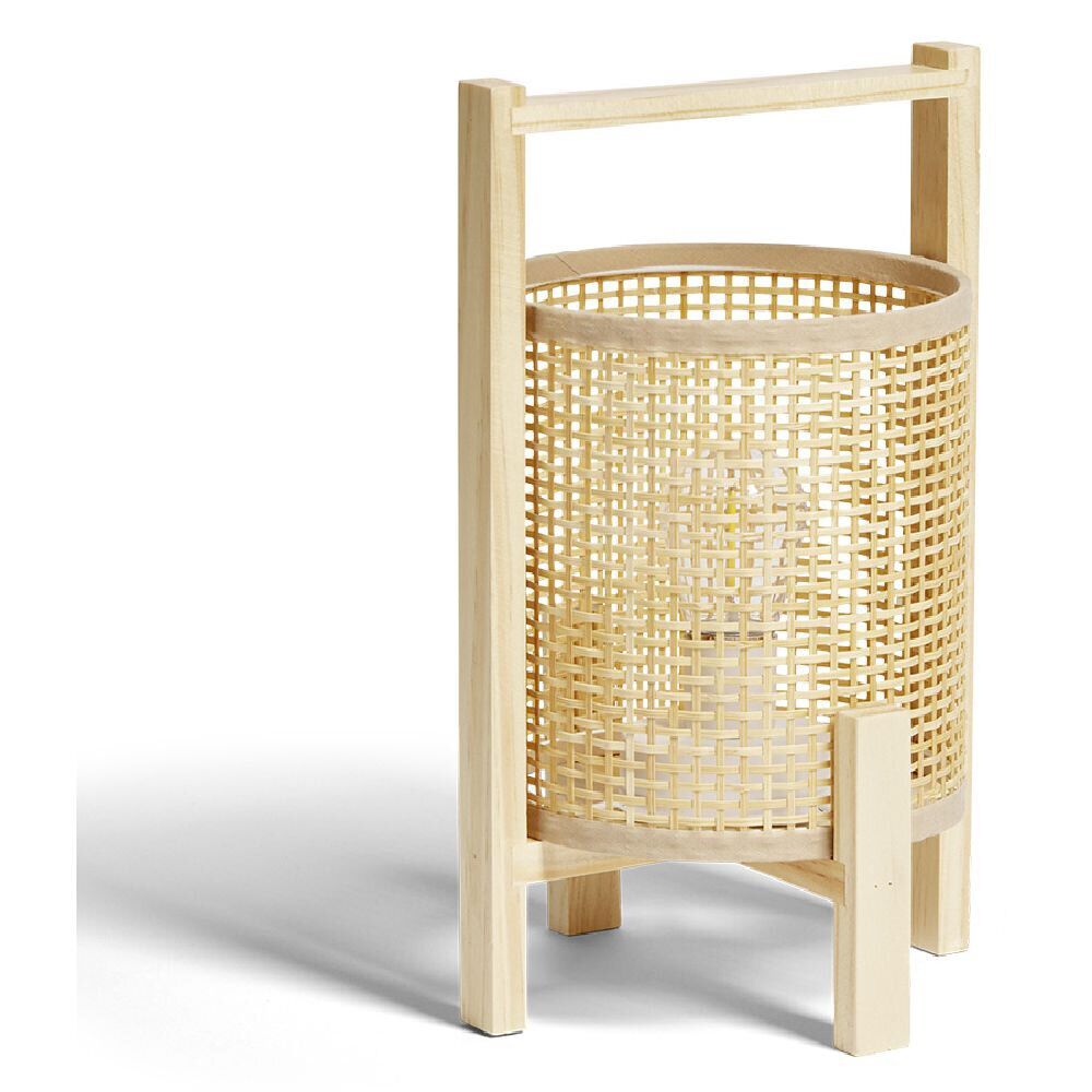 Lampe de table LED en bambou et bois
