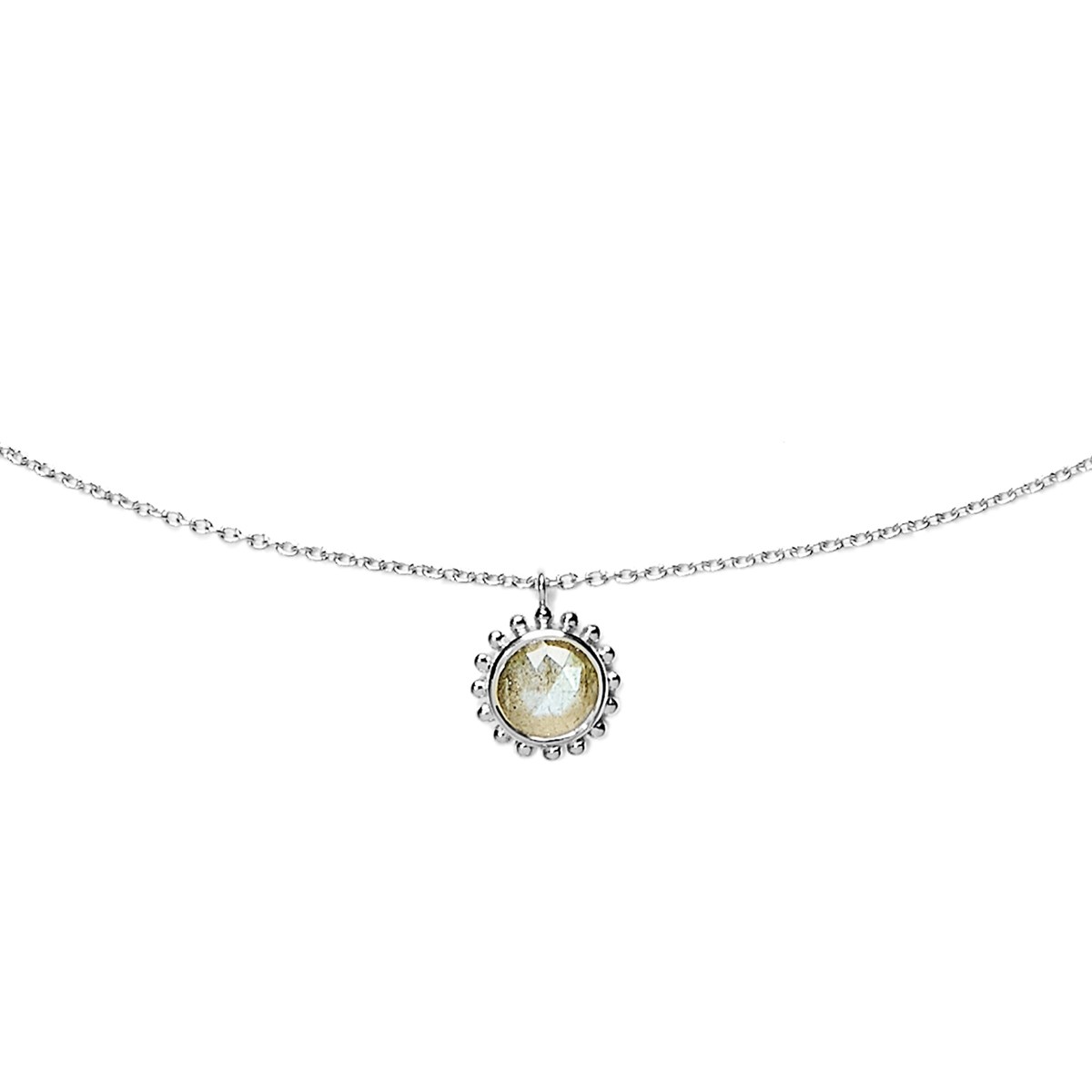 Collier Surya Grand Soleil et Labradorite