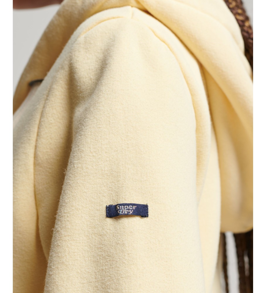 Moletom com capuz e zíper Superdry Vintage Rainbow Logo na cor amarela