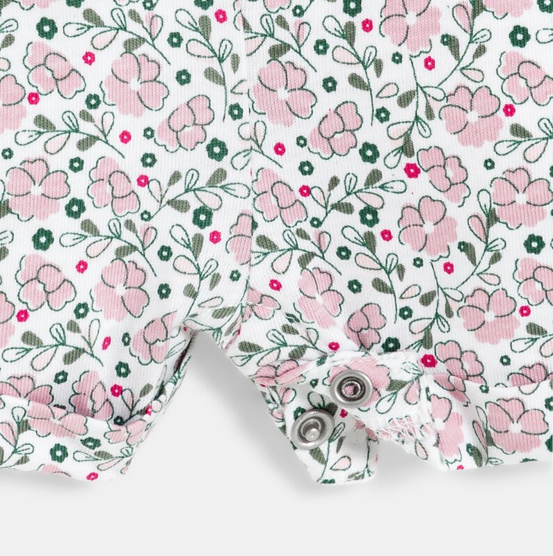 Combinaison courte fleurie rose bébé fille Mauve Violet