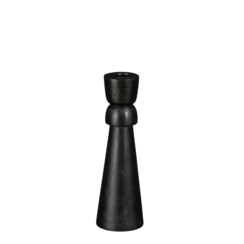 Woody kandelaar zwart 100% - h19,5xd6cm