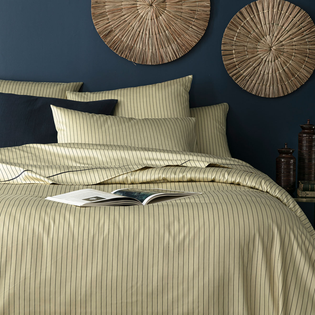 Perle de Coton Parure housse de couette en satin coton Wyatt multicolore