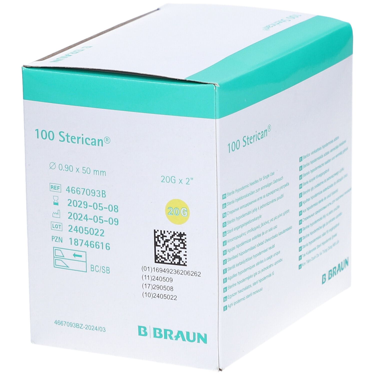 Sterican Einmalkanülen 20G x 40 mm - 0.90 x 40 mm - 100 St. gelb