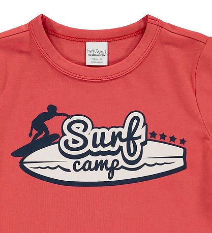Freds WoRød T-Shirt - Surf Camp - Cranberry
