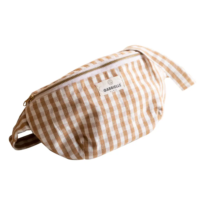 Gabrielle Paris Banane en coton imprimé vichy | Camel
