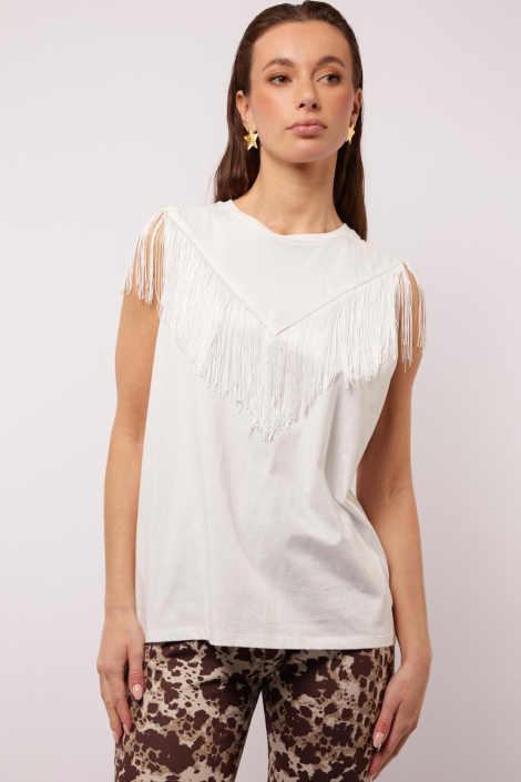 Fluresk witte dames top
