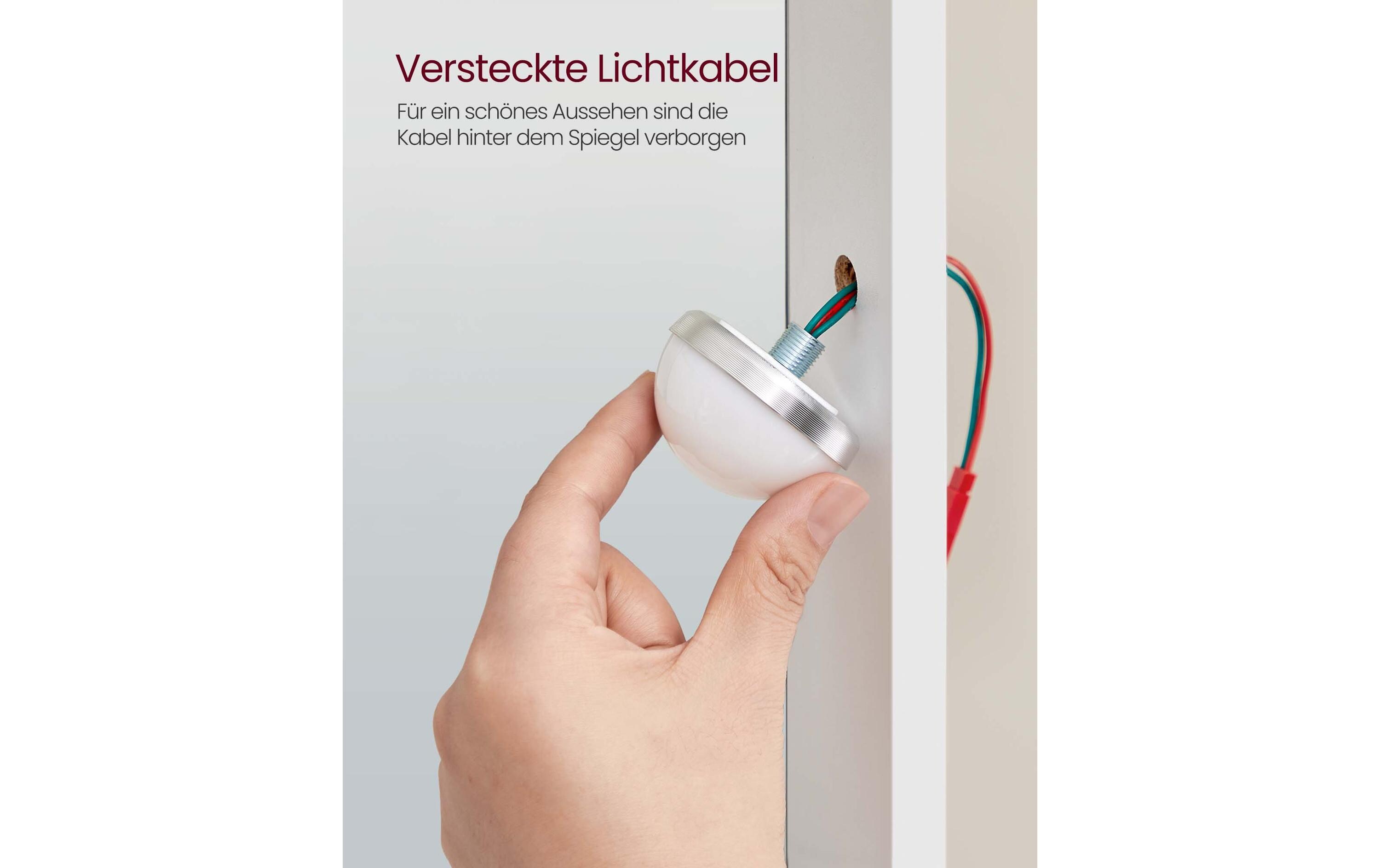 Schminktisch 100 x 40 x 145 cm, Weiss<br>Schminktisch mit LED-Beleuchtung