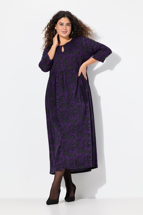 Jerseykleid, A-Linie, Blumendruck