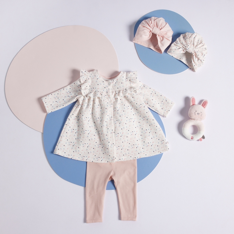 Peluche hochet lapin rose naissance