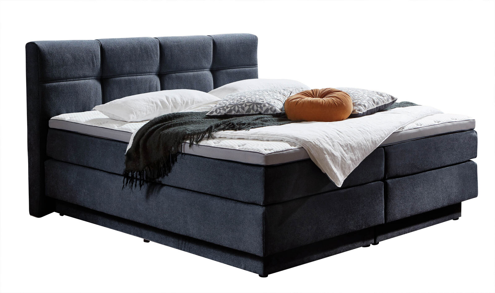Boxspringbett Portage, Stoff anthrazit, 160 x 200 cm
