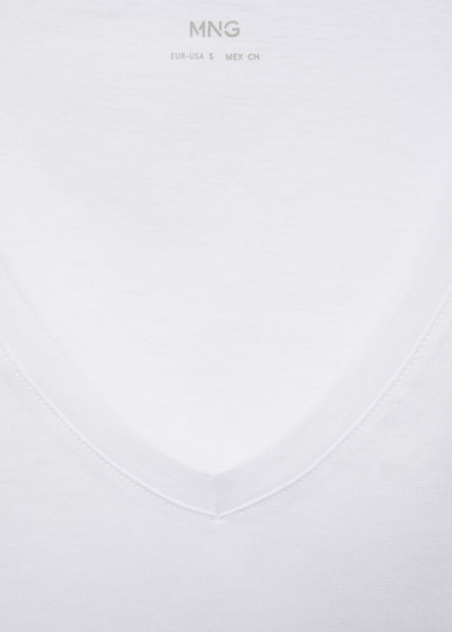 MANGO Short-sleeved cotton t-shirt White