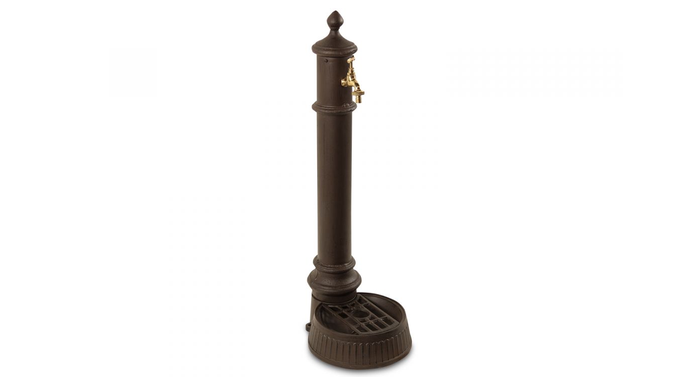 Fontaine de jardin aluminium-métal marron 26x32x82cm