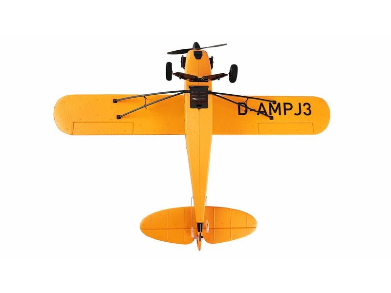 Amewi Motorflugzeug Piper J-3 Cub 505 mm, Gelb Gyro, RTF Kompaktes Piper J3 Cub 3-Kanal Einsteiger Modell