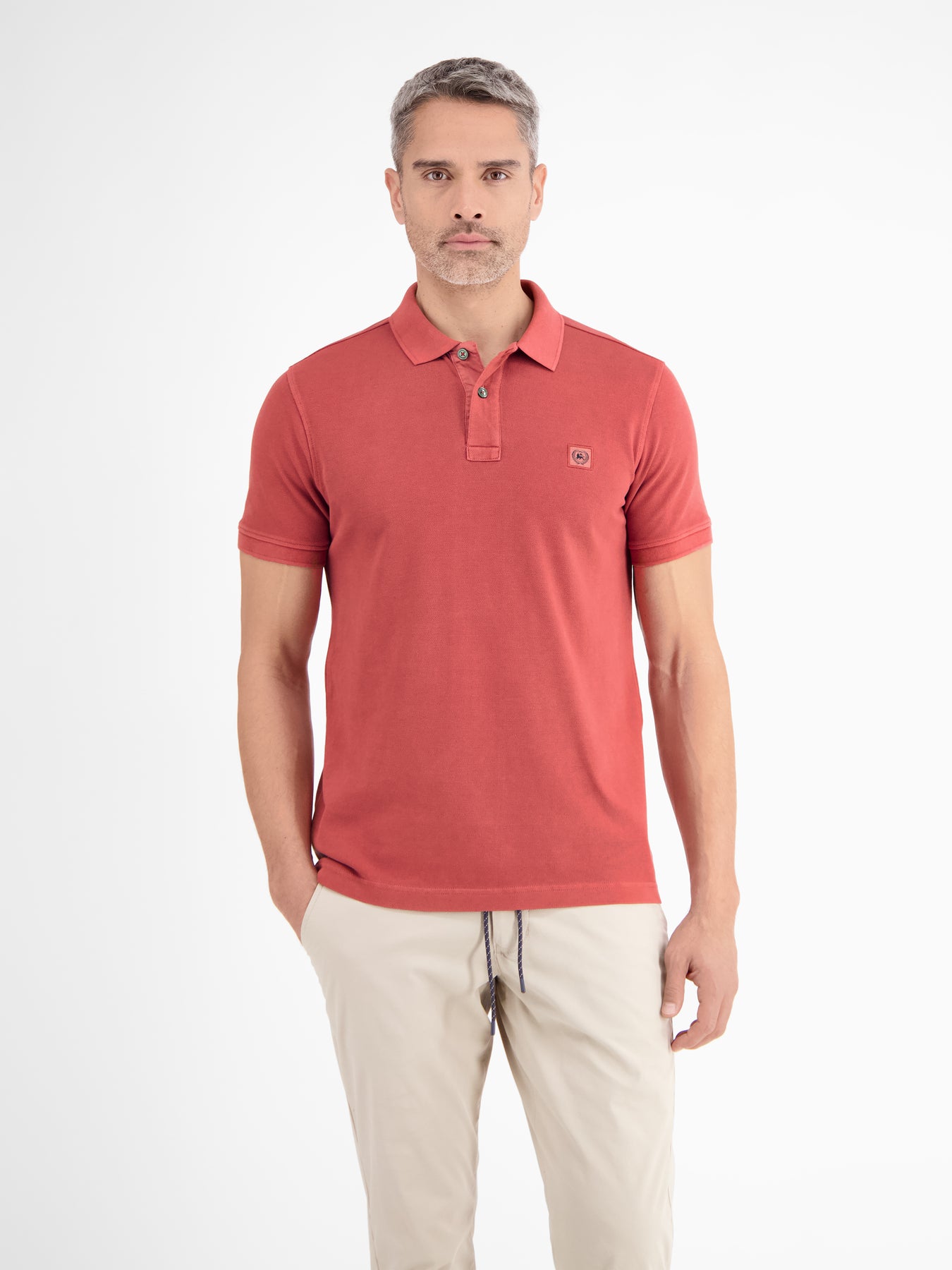 Herren Poloshirt in gewaschener Optik