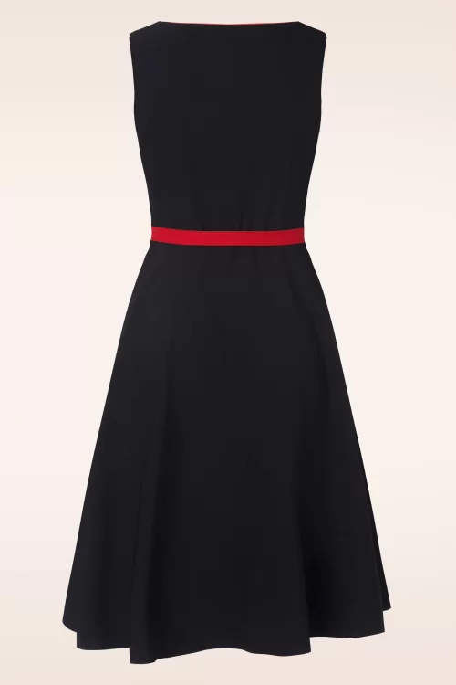 Vixen Rose embroidery jurk in zwart