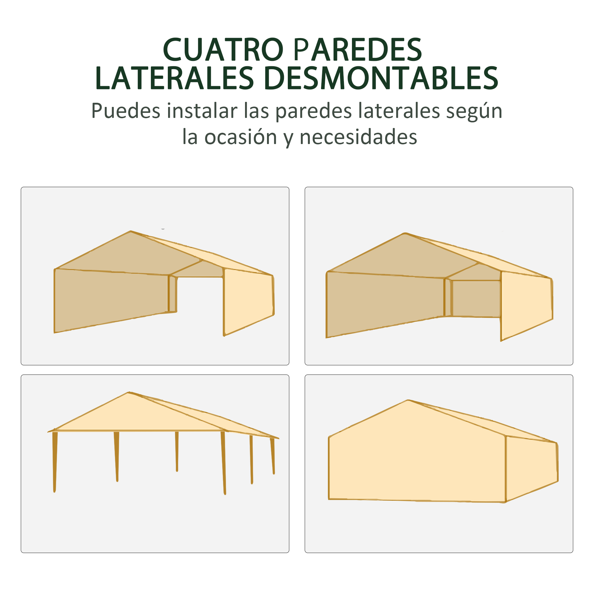 Tenda de jardim branca Outsunny