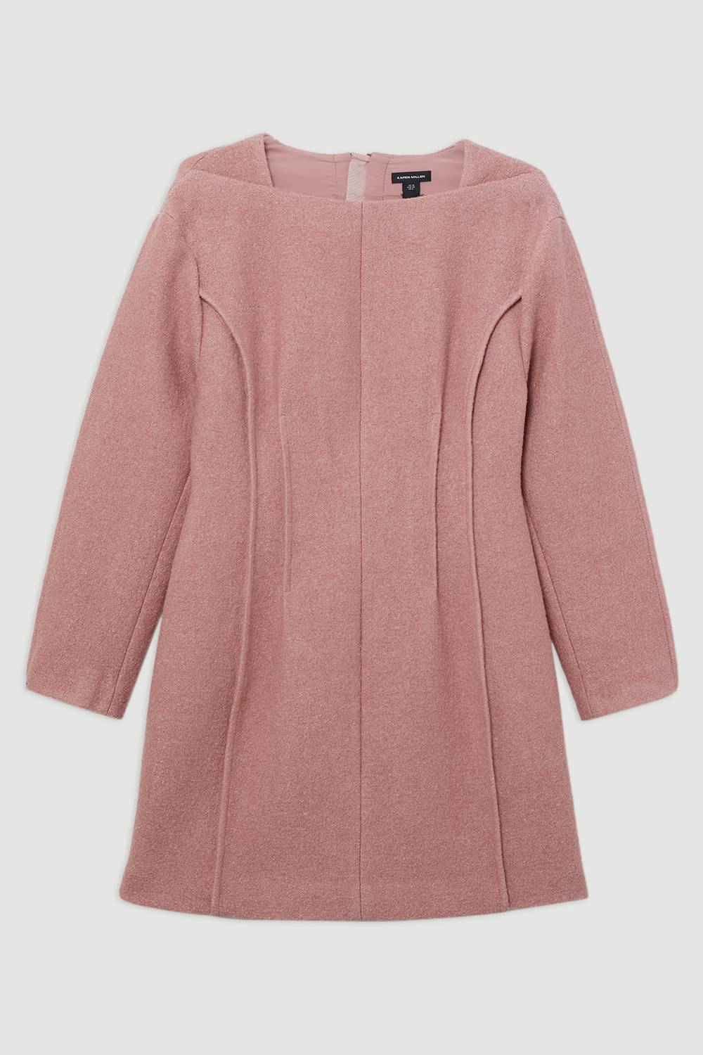 KarenMillen Robe mini ajustée structurée en mélange de laine texturée à pinces