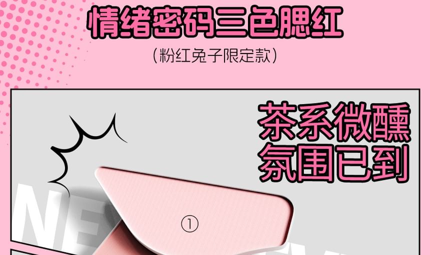 VEECCI - Emotion Code Tri-Color Blusher My Friend Rabbit Limited Edition - 3 soorten