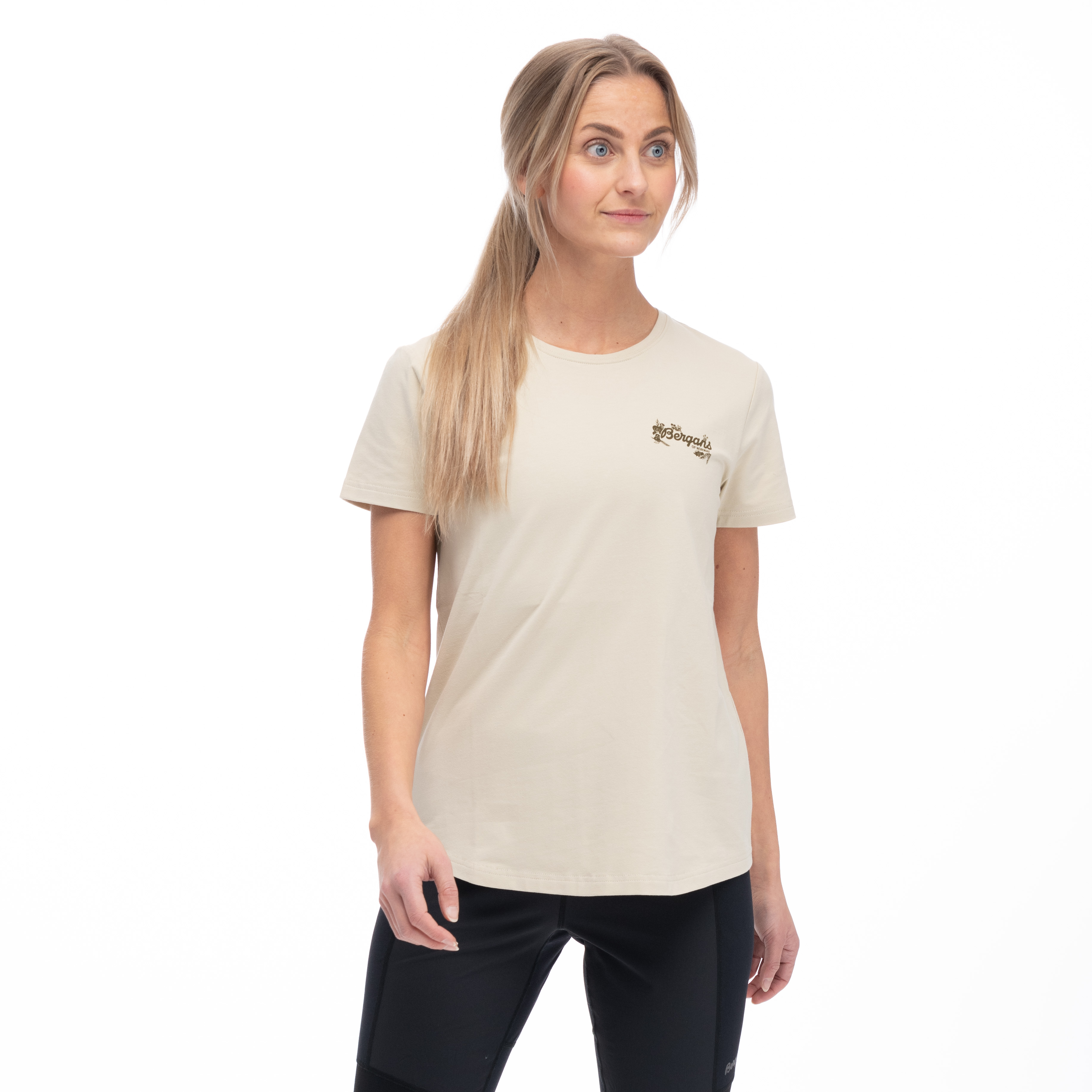 Graphic Tee Dame Chalk Sand/Dark Olive Green