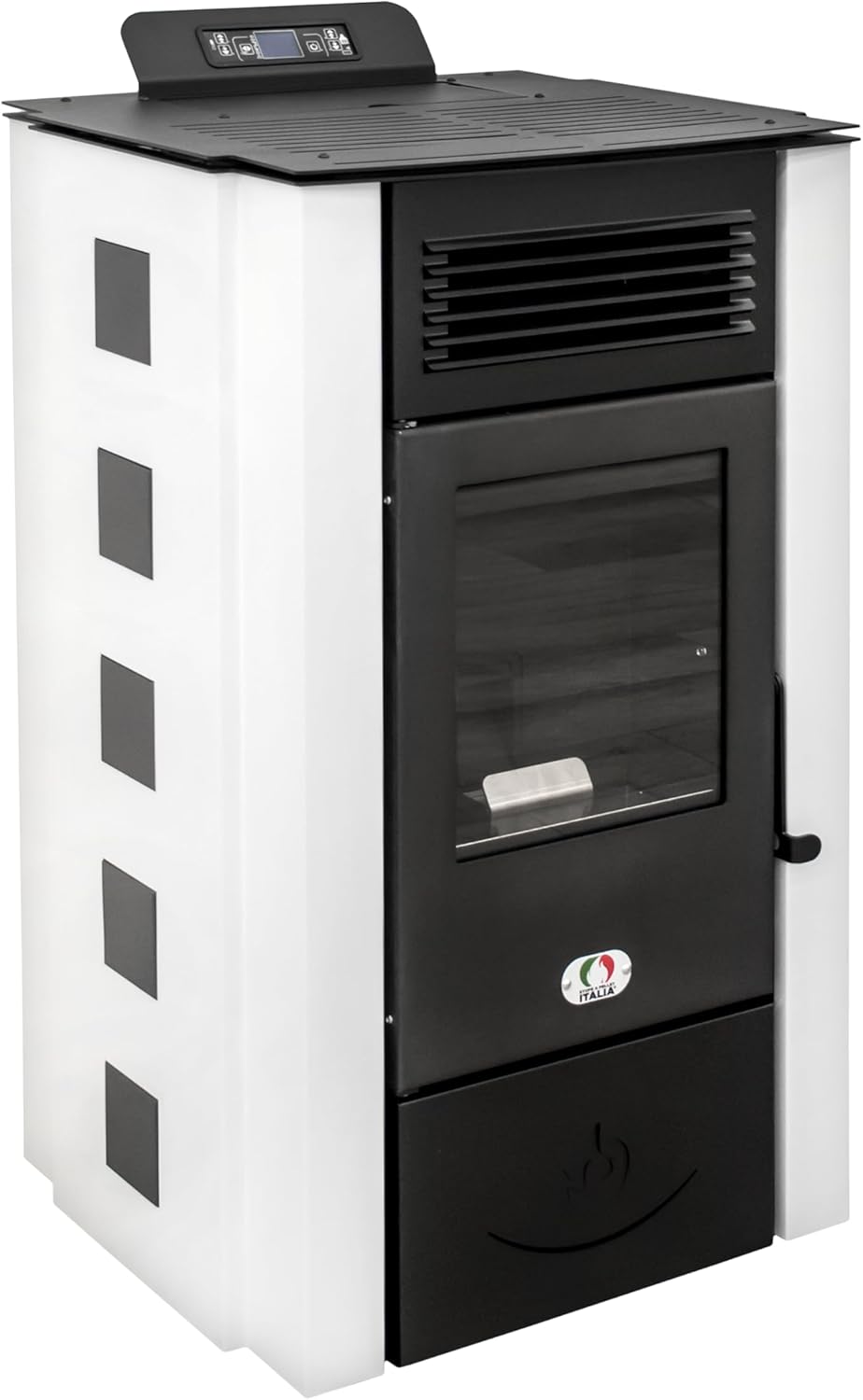 STUFE A PELLET ITALIA Colorado 15 KW | Pelletöfen Effizienz 92% Heizt 140m² Autonomie 15 Std. Programmierbar 5 Geschwindigkeiten und Leistungsstufen 24 Monate Garantie Weiß
