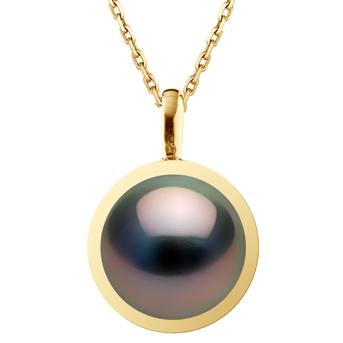 Pearl Addict Pendentif Bélière Or Jaune & Perle de Tahiti ronde noire