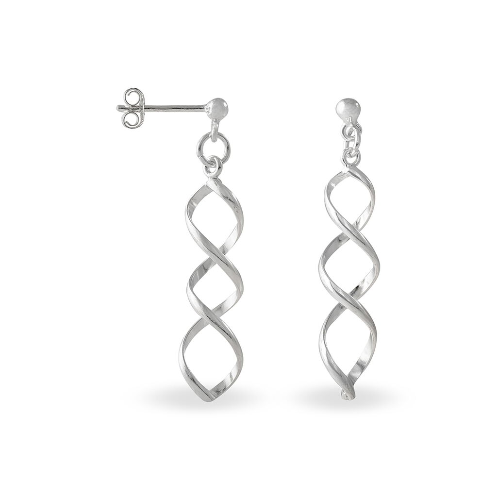 Boucles D'oreilles Pendantes Jolanda Argent Blanc