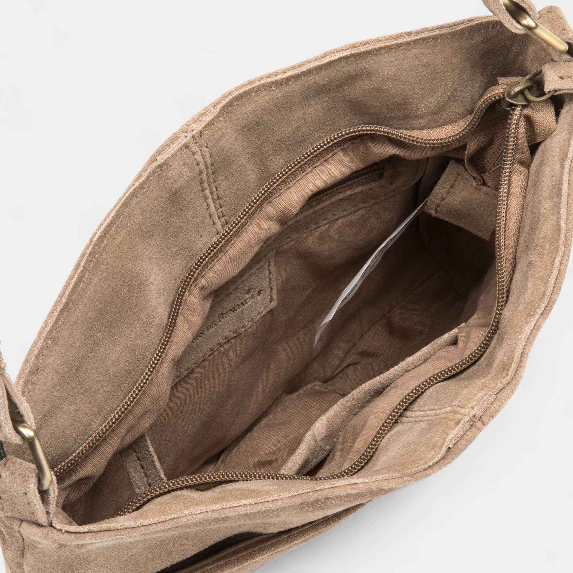 Sac bandoulière en cuir beige