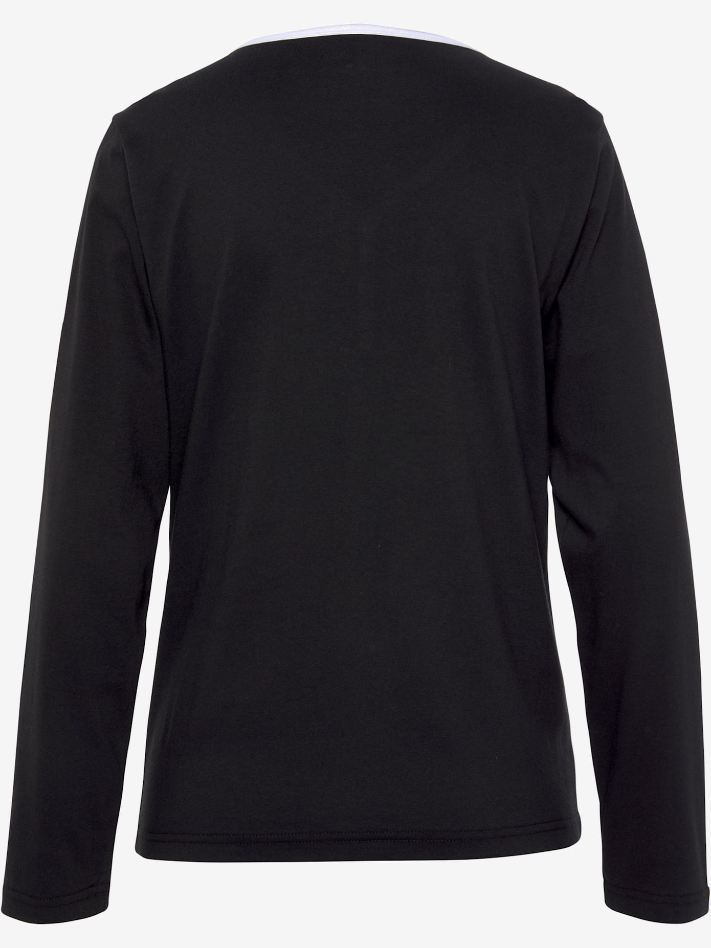 T-shirt à manches longues avec encolure en v arrondie