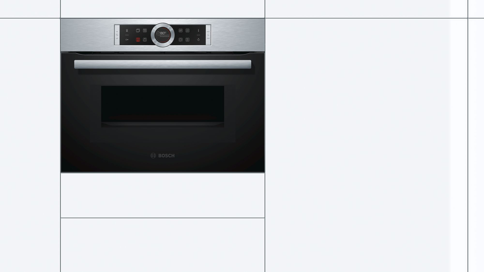 # PRODUTO RECONDICIONADO # Forno de Micro-ondas Compacto Série 8 60 x 45 cm Aço Inoxidável CMG633BS1-B