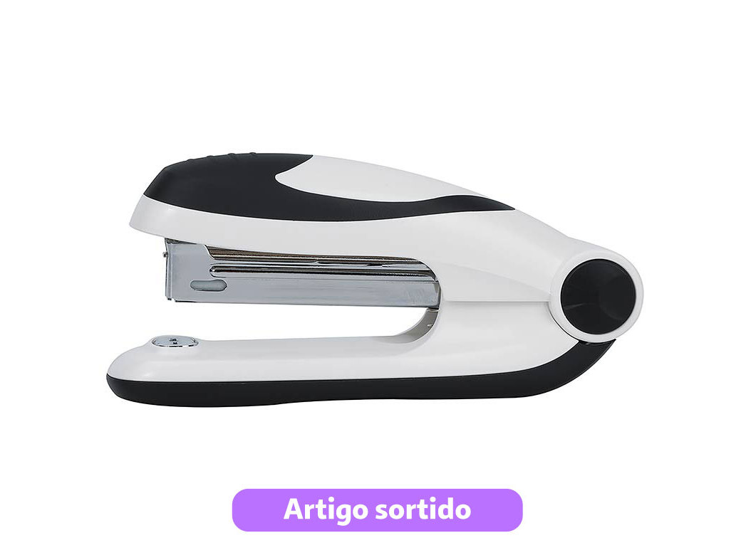 CONJUNTO DE MINI AGRAFADOR N.10 AUCHAN E CAIXA COM 400 AGRAFOS CORES SORTIDAS