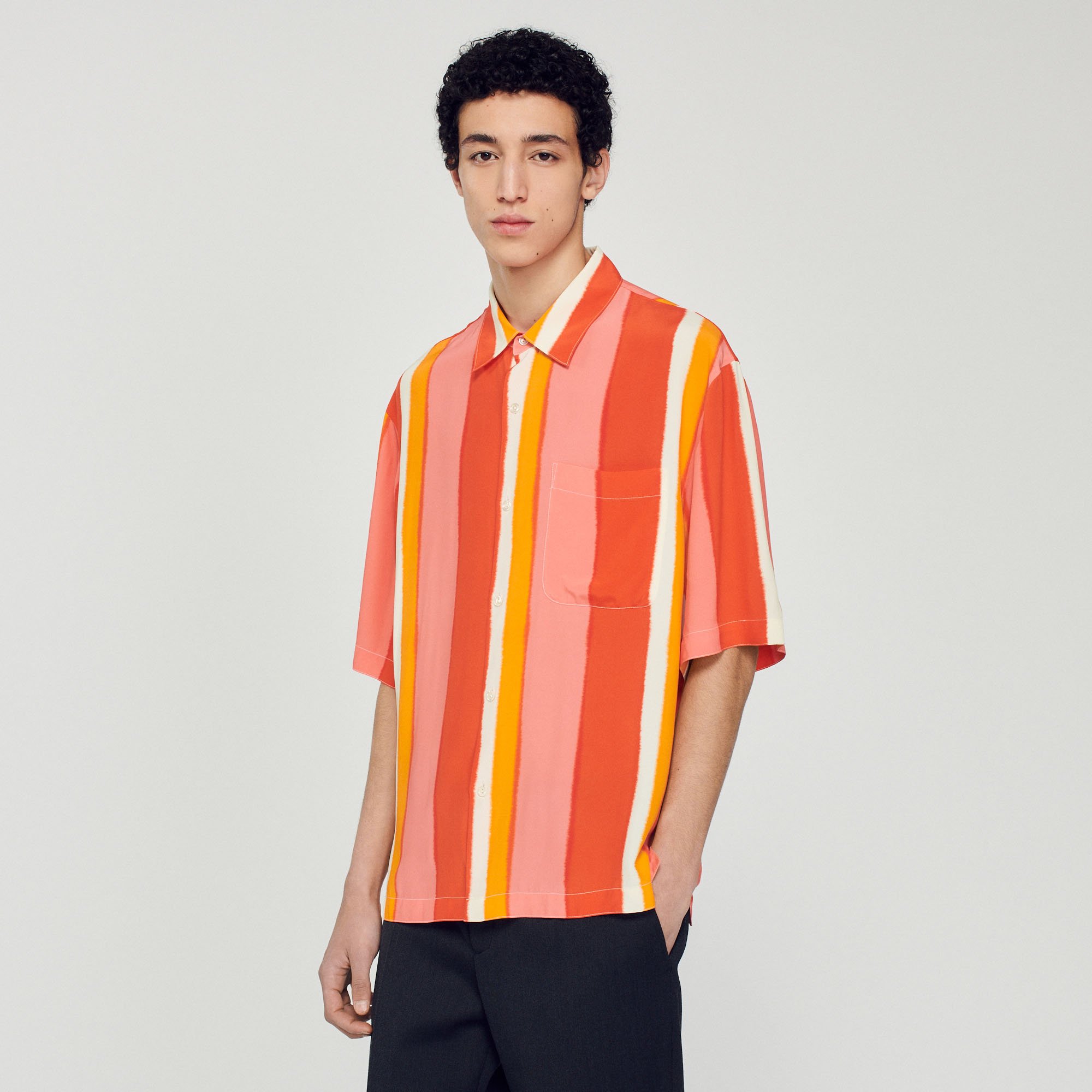 Chemise fluide rayee manches courtes