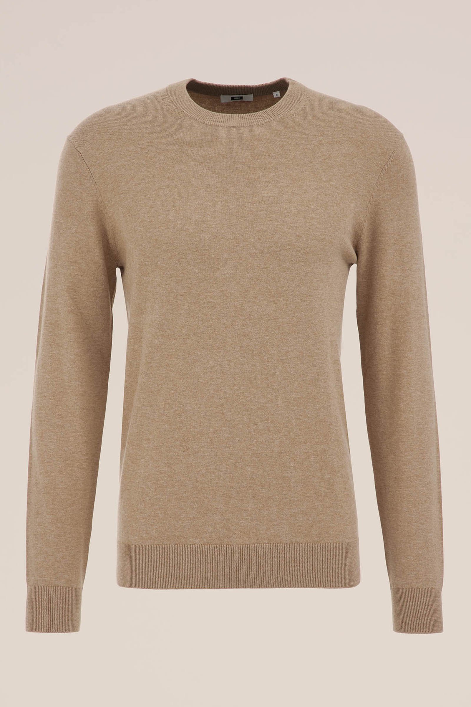 fijngebreide trui van katoenmix Fundamentals Beige