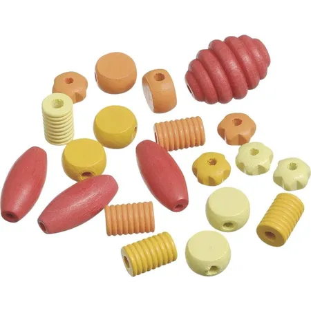 Knorr Prandell Holzperlenmix 1 gelb, rot, orange, 20 Stück