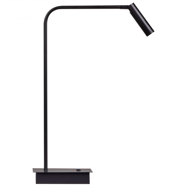 Beliani Candeeiro de Mesa em Metal Preto com Base Abajur Ajustável Iluminação para Escritório Design Moderno