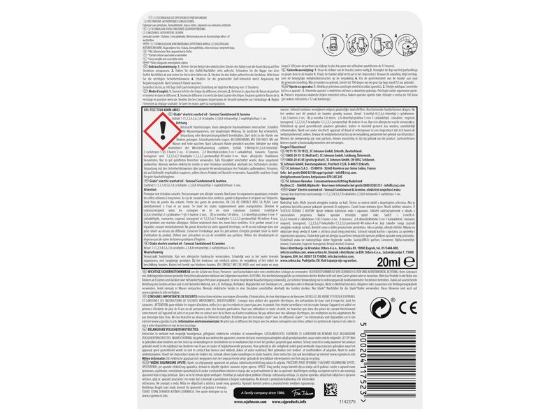 Glade Duftstecker Sensual Sandelwood & Jasmine 20 ml Elektrischer Raumduft mit Duftöl