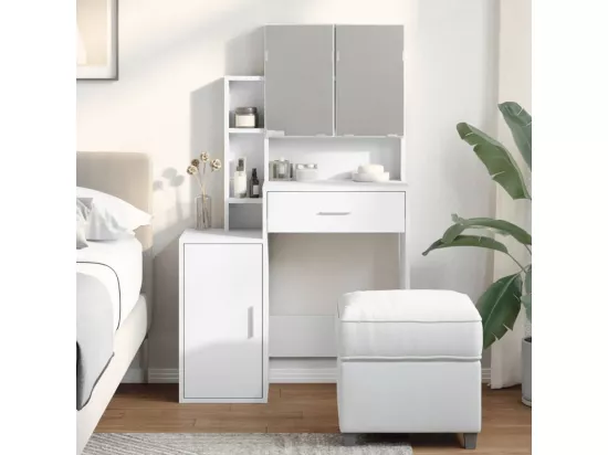 Coiffeuse avec armoire blanc 80x35x132 cm