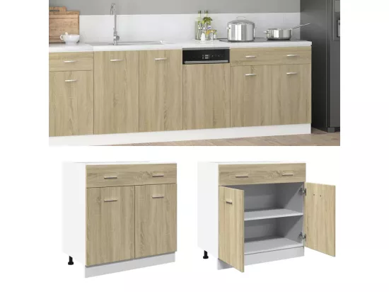 Armoire de plancher tiroir Chêne sonoma 80x46x81,5 cm Aggloméré
