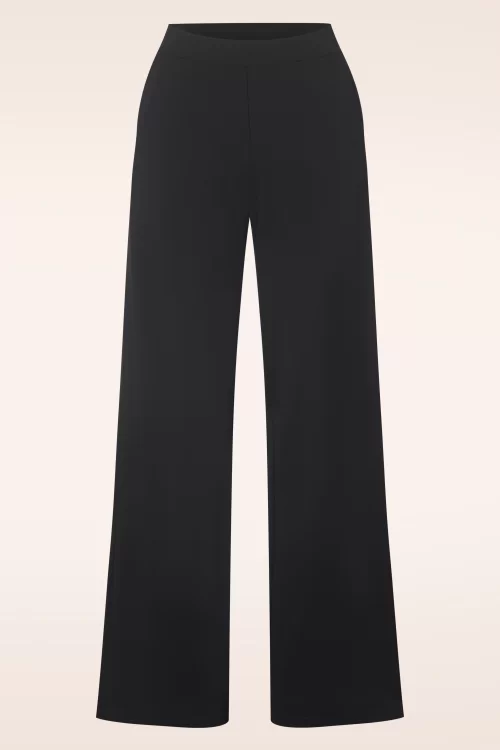 Smashed Lemon Teri Travel pantalon in zwart