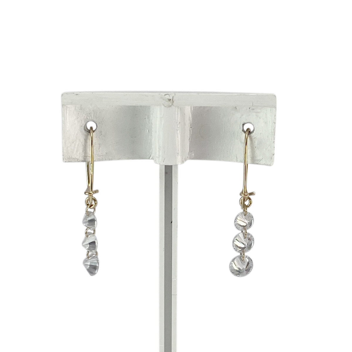 Boucles d'oreilles d'occasion or 750 jaune zirconias