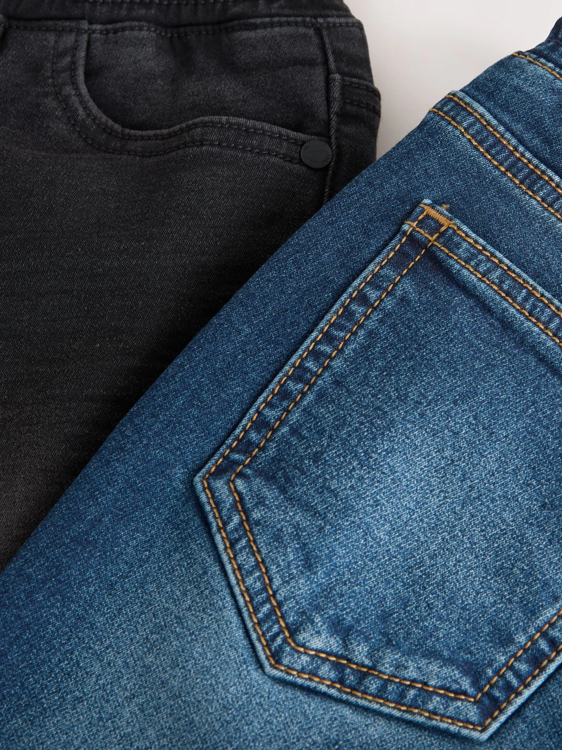 Zwart/marineblauw - Stretch Elasticated Waist Jeans 2 Pack (3-16yrs)
