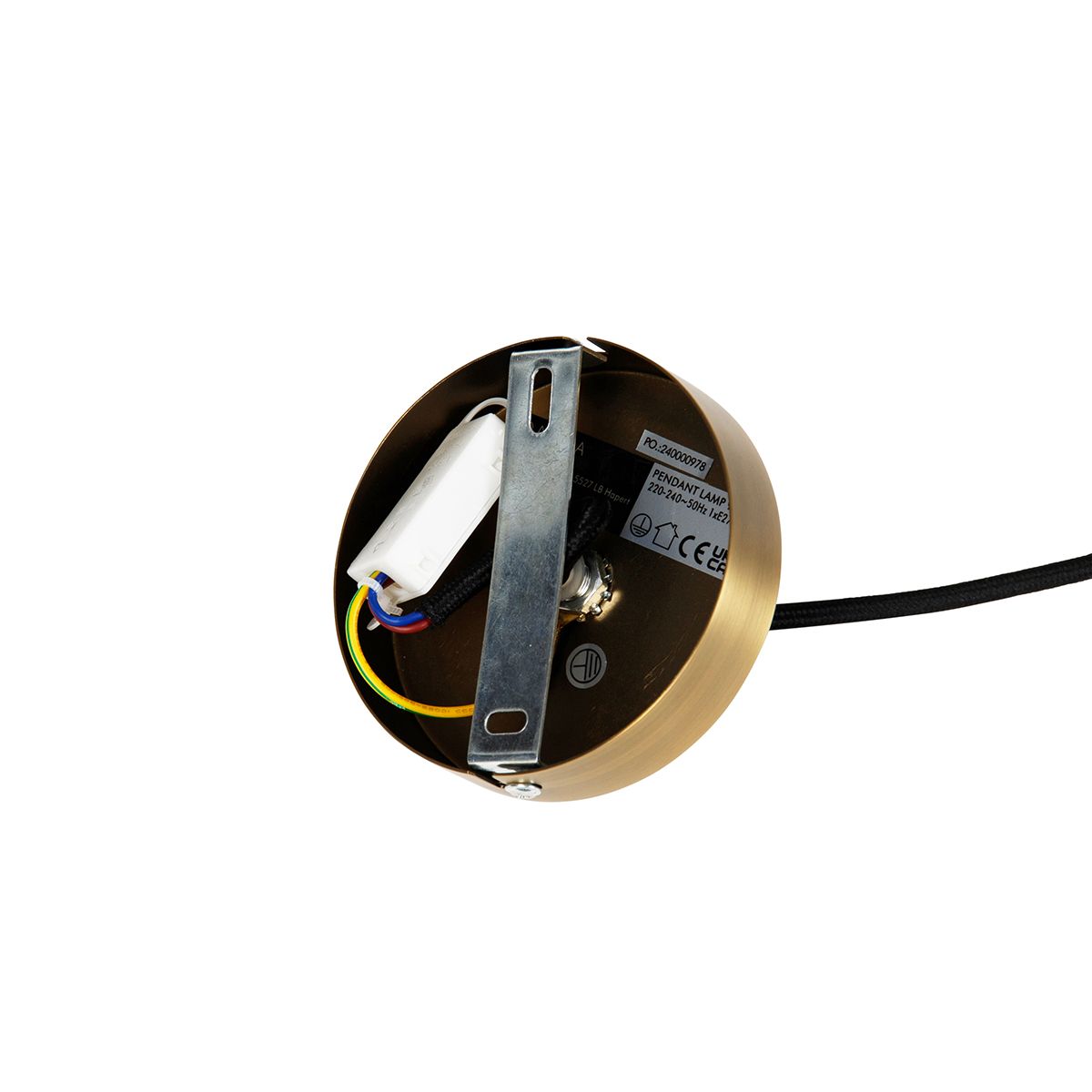 Moderne hanglamp brons met zwarte kabel - Combi 1