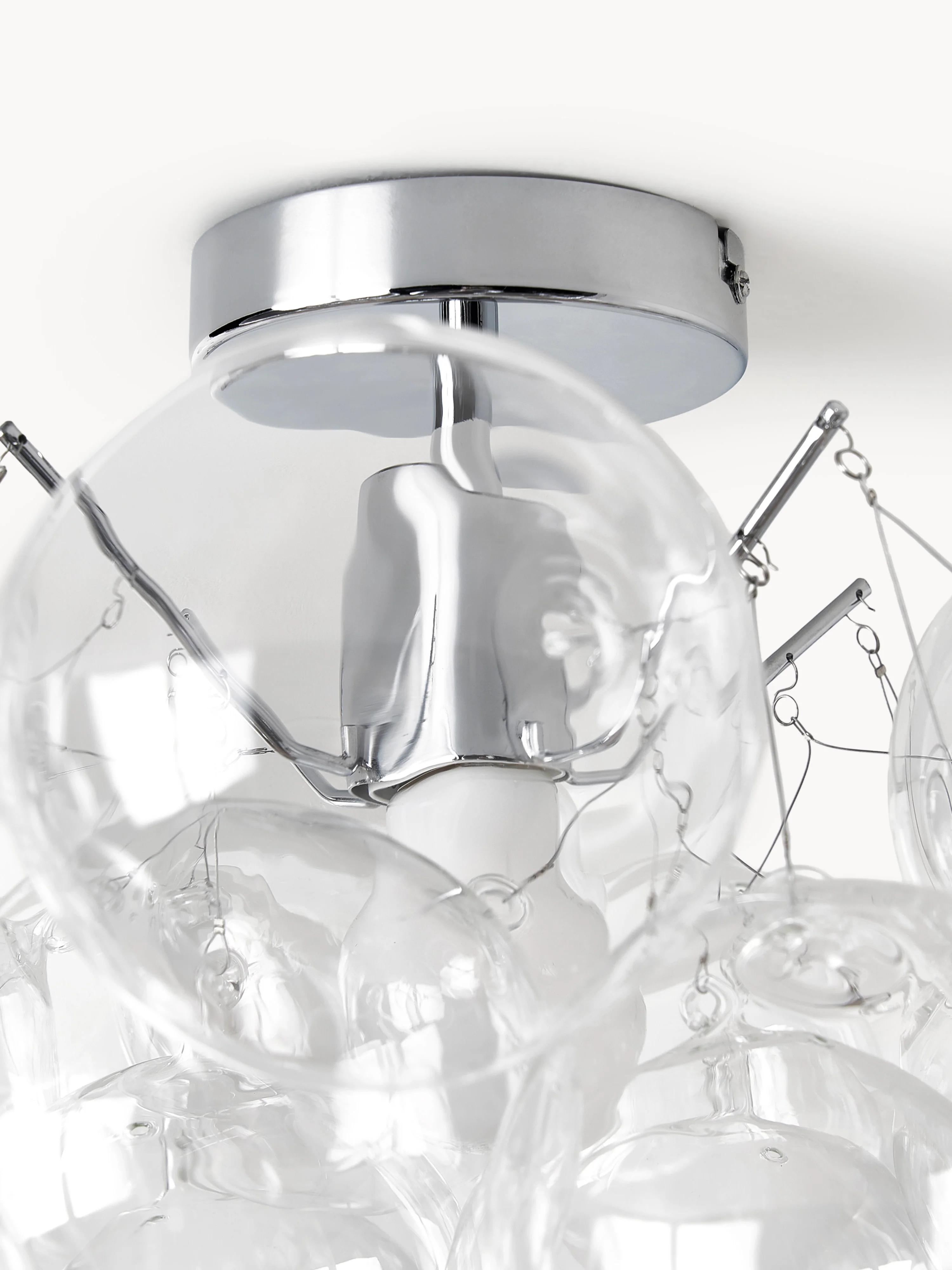 Plafondlamp Bubbles met glazen bollen, chroomkleurig