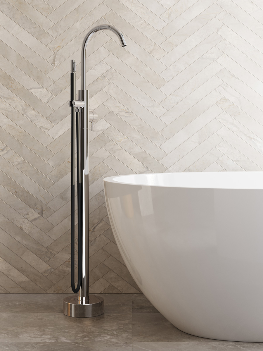 Saniclear Talpa Stripes Pro vrijstaande badkraan chroom