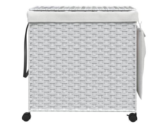 VIDAXL - Panier à linge avec roulettes blanc 60x35x60,5cm résine tres...