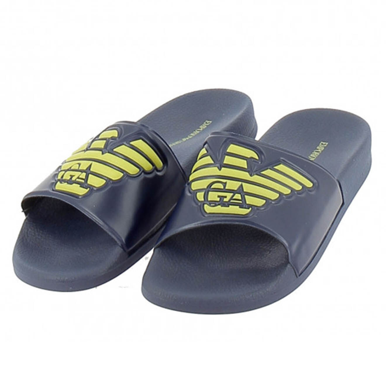 EA7 Sandales Beach wear bleu marine/jaune