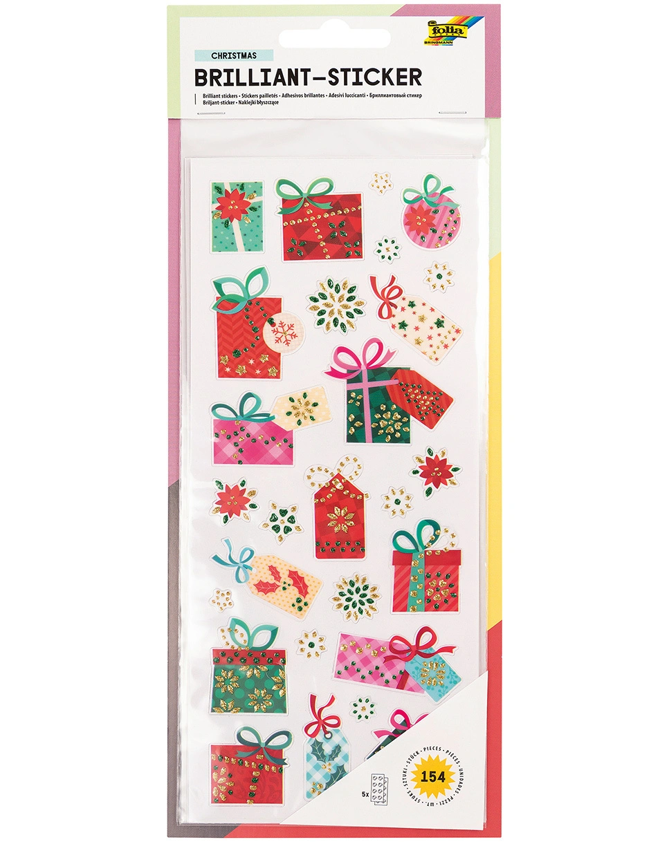 Brilliant-Sticker WEIHNACHTEN 5-teilig in bunt